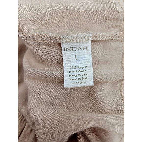 NWOT Indah Beige Rayon Skirt Womens L Mini Pull On - Picture 4 of 5